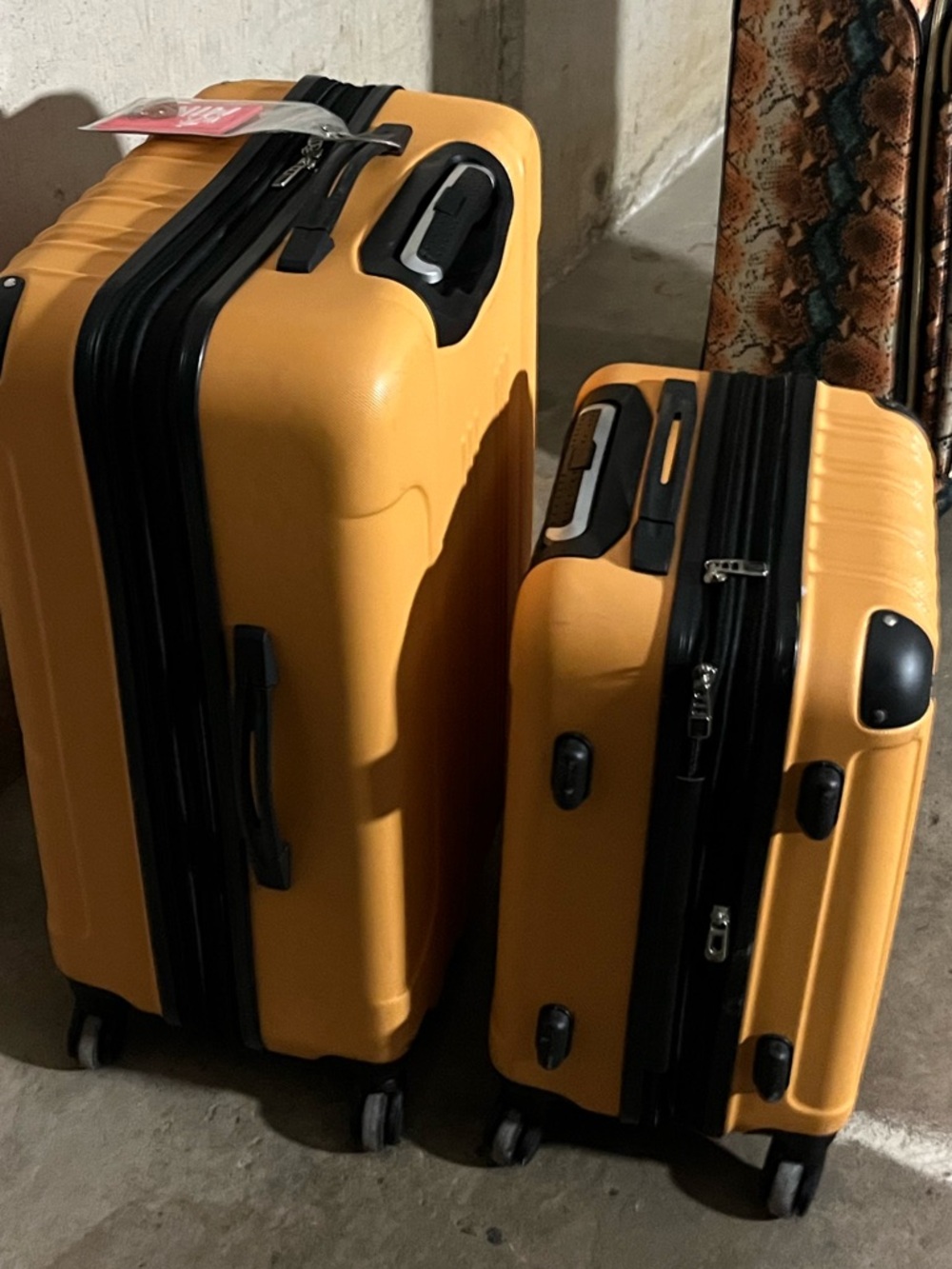Set of 2 Hard-Shell Carry-On Luggage in Mustard Yellow